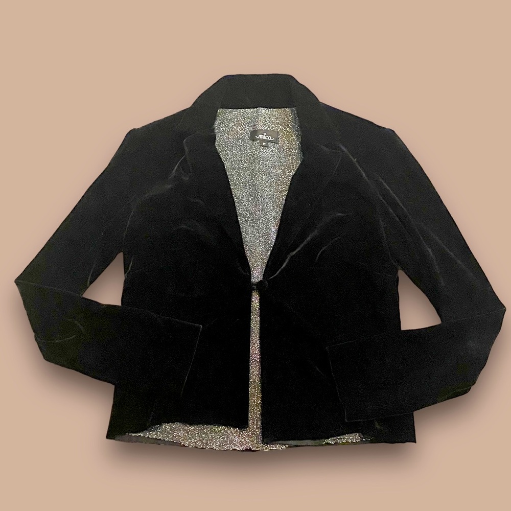 Vintage Mica Velvet Single Button Jacket SZ S/P